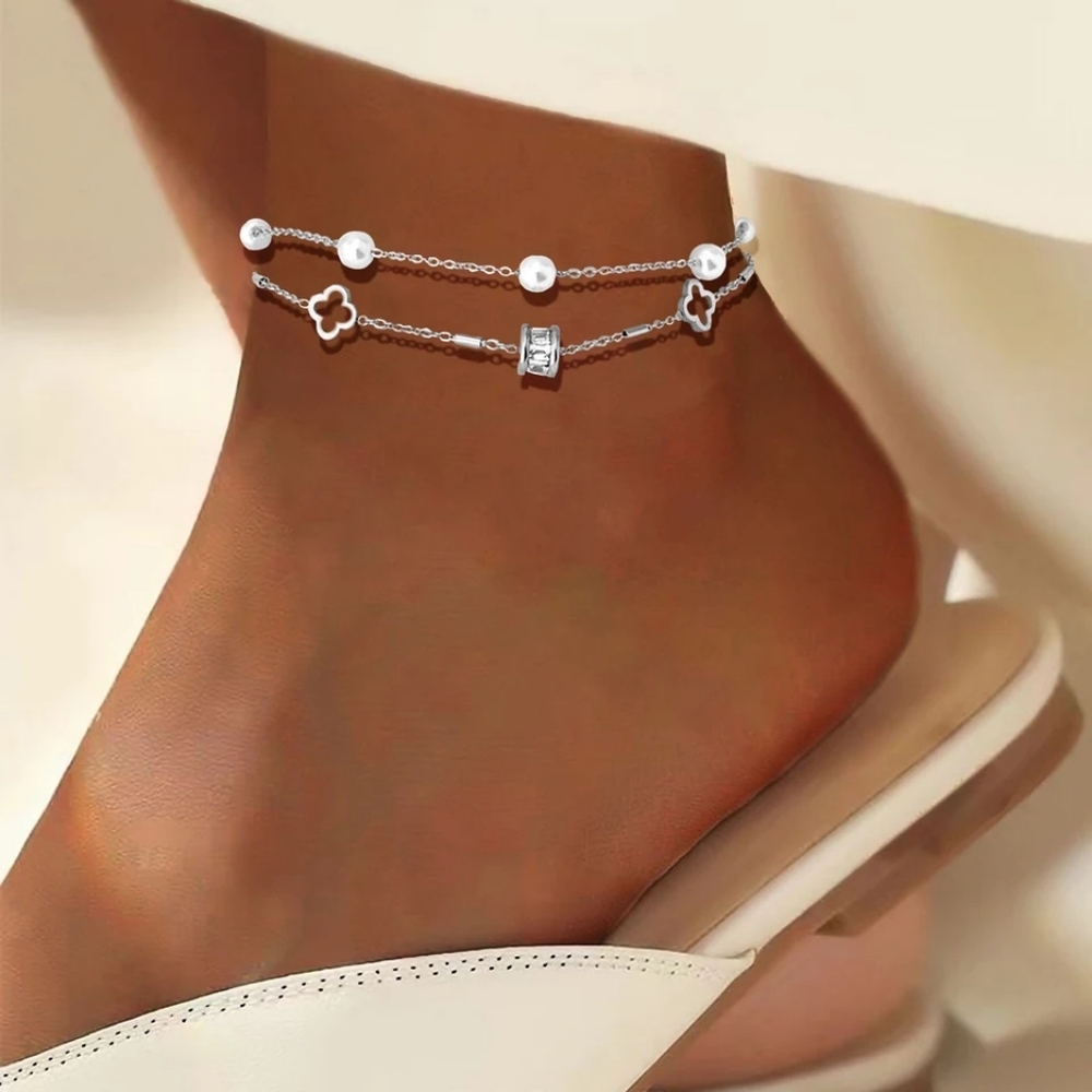 🤍Sliver Stainless steel Ankle bracelet🤍